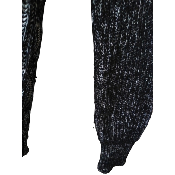 Zara Knit Black Ribbed Chunky Wool Turtleneck Sweater Blend Hi-Lo Hem Zip Small - Picture 7 of 14